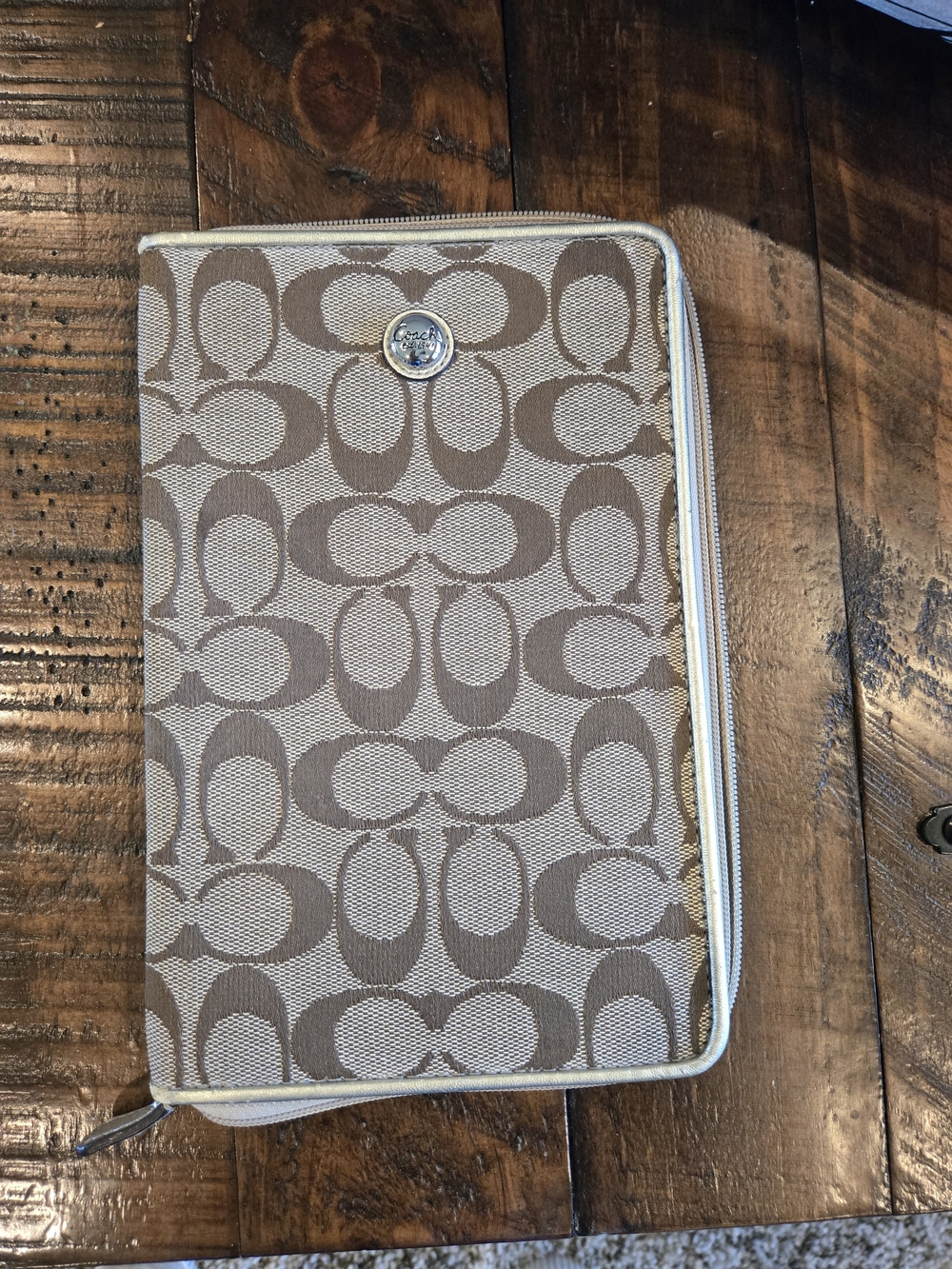 Coach Signature Kindle Case in Beige